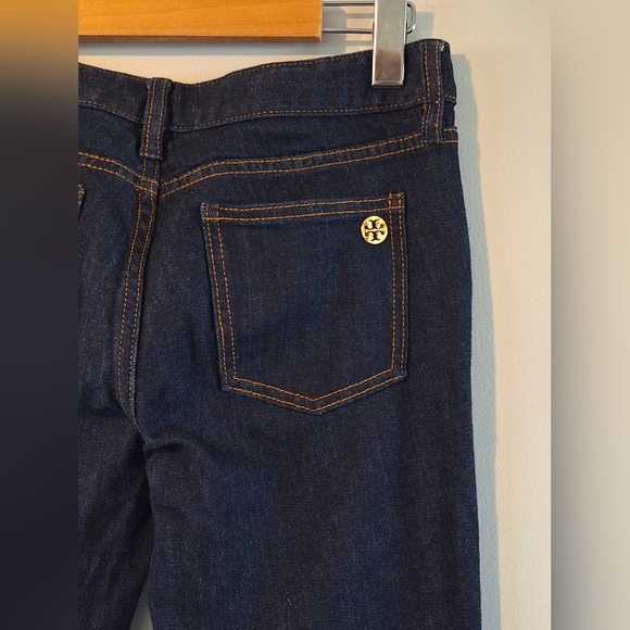 Tory Burch Super Skinny Dark Wash 26 - Picture 5 of 9